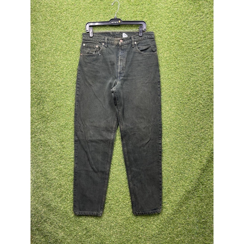 Levis 505 Jeans Mens 34x32 Regular Fit Straight Leg Modern Black Denim Casual